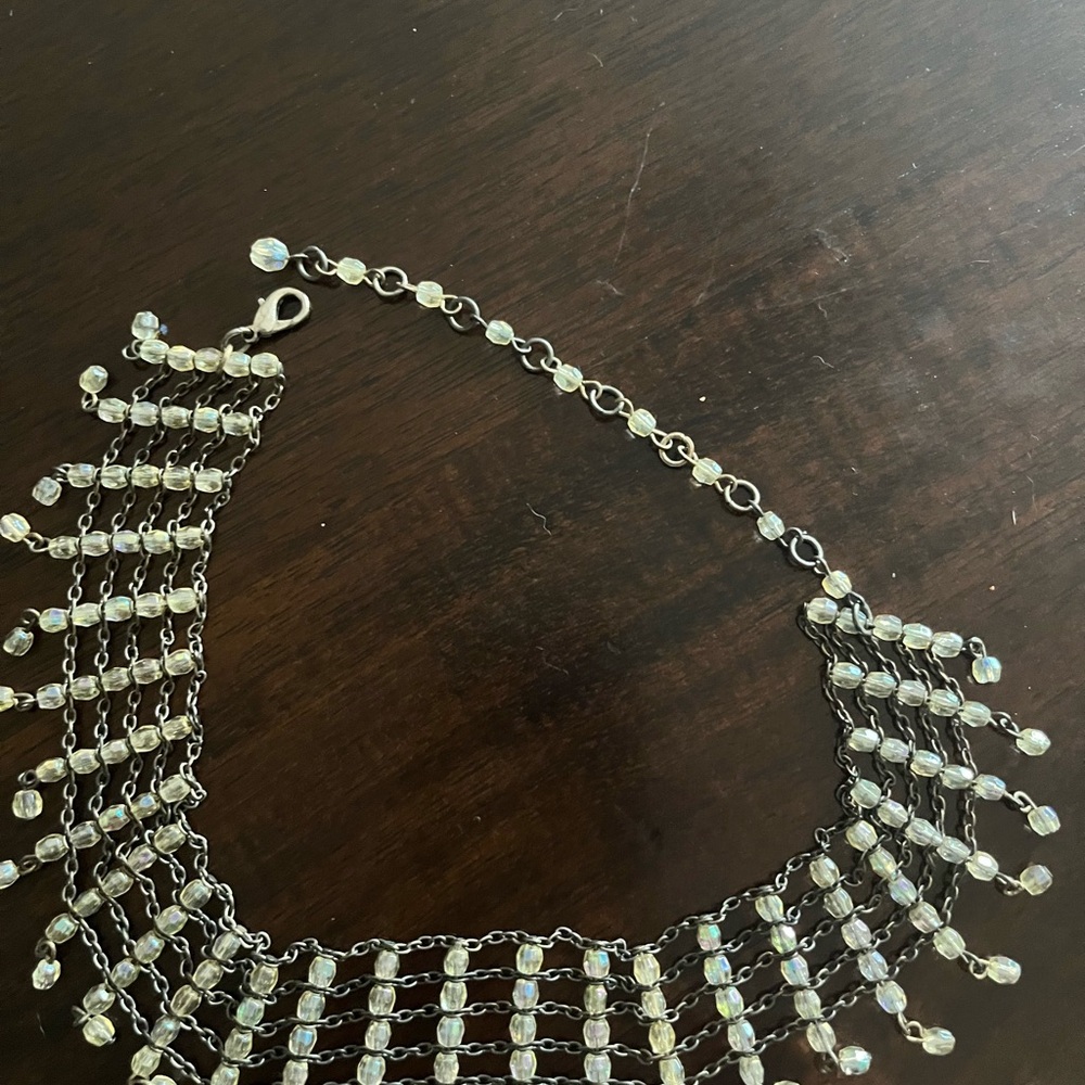 Elegant Silver Crystal Necklace